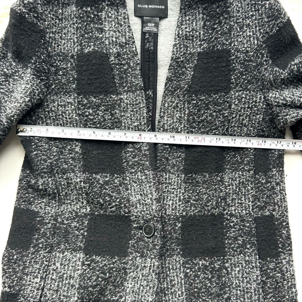 CLUB MONACO Japhia Coat Gray Black Plaid jacket - Picture 4 of 9